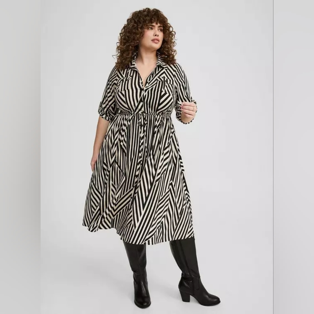 Torrid Midi Challis Shirt Dress